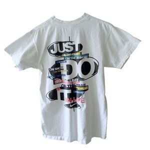 Vintage 90s Nike Just Do It White T Shirt Single Stitch Men's Medium Made in USA